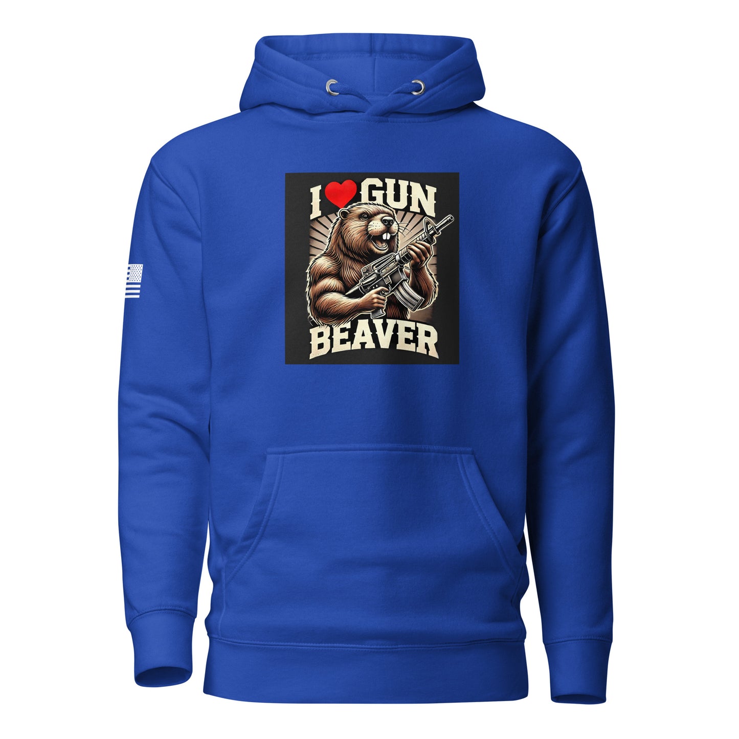 I Love Gun Beaver | Premium Cotton Hoodie Cotton Hoodie Gun Beaver Team Royal S 