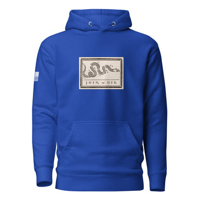 "Join or Die" Flag | Premium Cotton Hoodie Cotton Hoodie Gun Beaver Team Royal S 