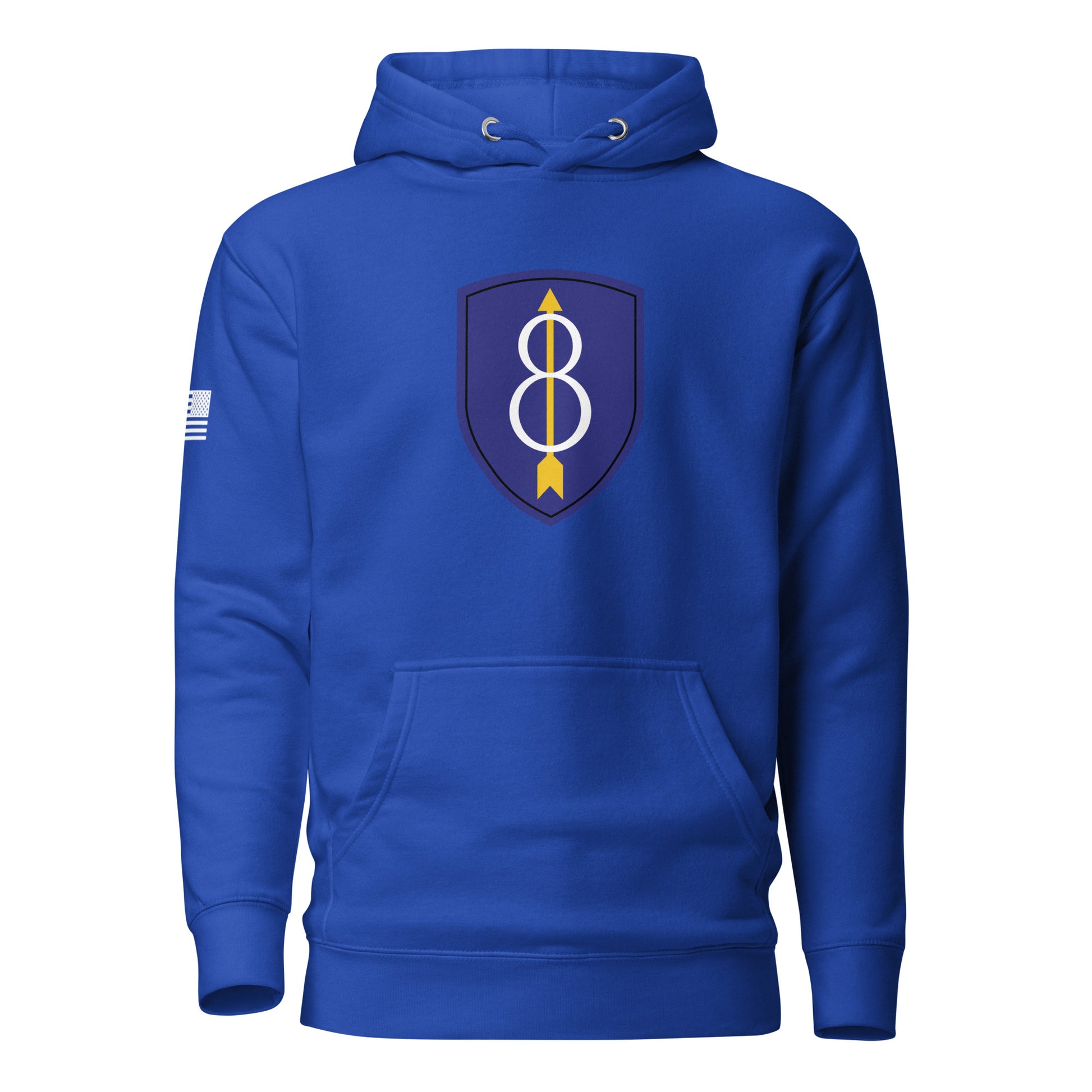 8th Infantry Division Insignia ("Pathfinder") | Premium Cotton Hoodie Cotton Hoodie Gun Beaver Team Royal S 