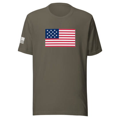 1812 Flag ("The Star-Spangled Banner") | Short Sleeve Jersey T-Shirt | Bella + Canvas T-Shirt Gun Beaver Army S 