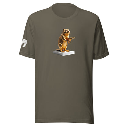 Golden Gun Beaver Trophy | Short Sleeve Jersey T-Shirt | Bella + Canvas T-Shirt Gun Beaver Army S 