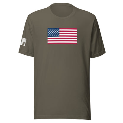 U.S. Flag | Short Sleeve Jersey T-Shirt | Bella + Canvas T-Shirt Gun Beaver Army S 