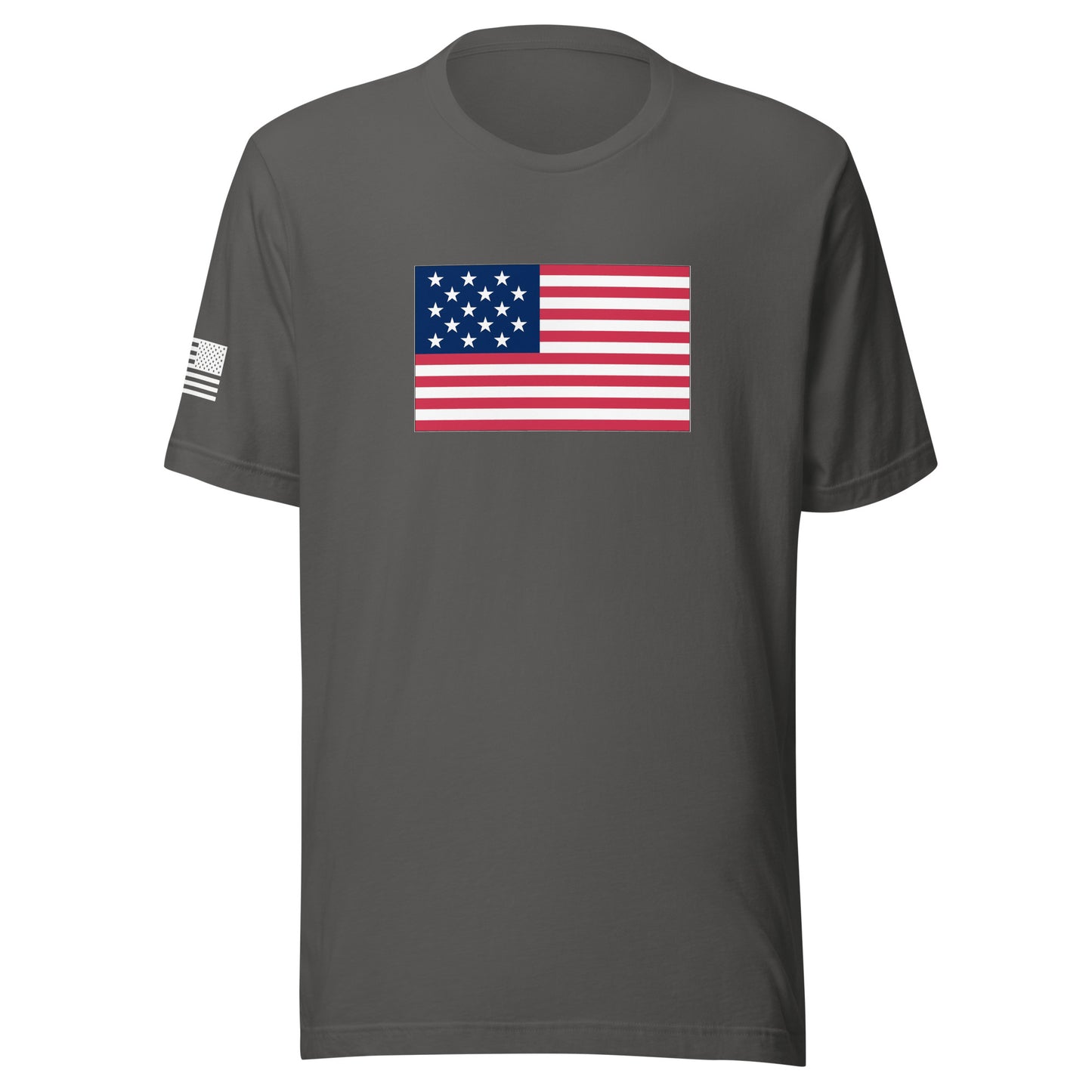 1812 Flag ("The Star-Spangled Banner") | Short Sleeve Jersey T-Shirt | Bella + Canvas T-Shirt Gun Beaver Asphalt S 