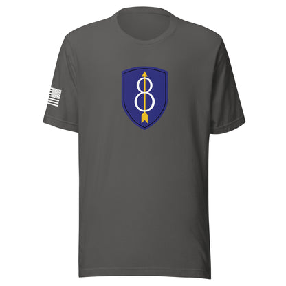 8th Infantry Division Insignia ("Pathfinder") | Short Sleeve Jersey T-Shirt | Bella + Canvas T-Shirt Gun Beaver Asphalt S 