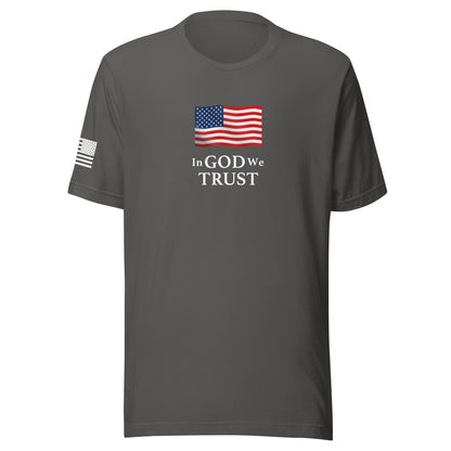 "In God We Trust" | Short Sleeve Jersey T-Shirt | Bella + Canvas T-Shirt Gun Beaver Asphalt S 