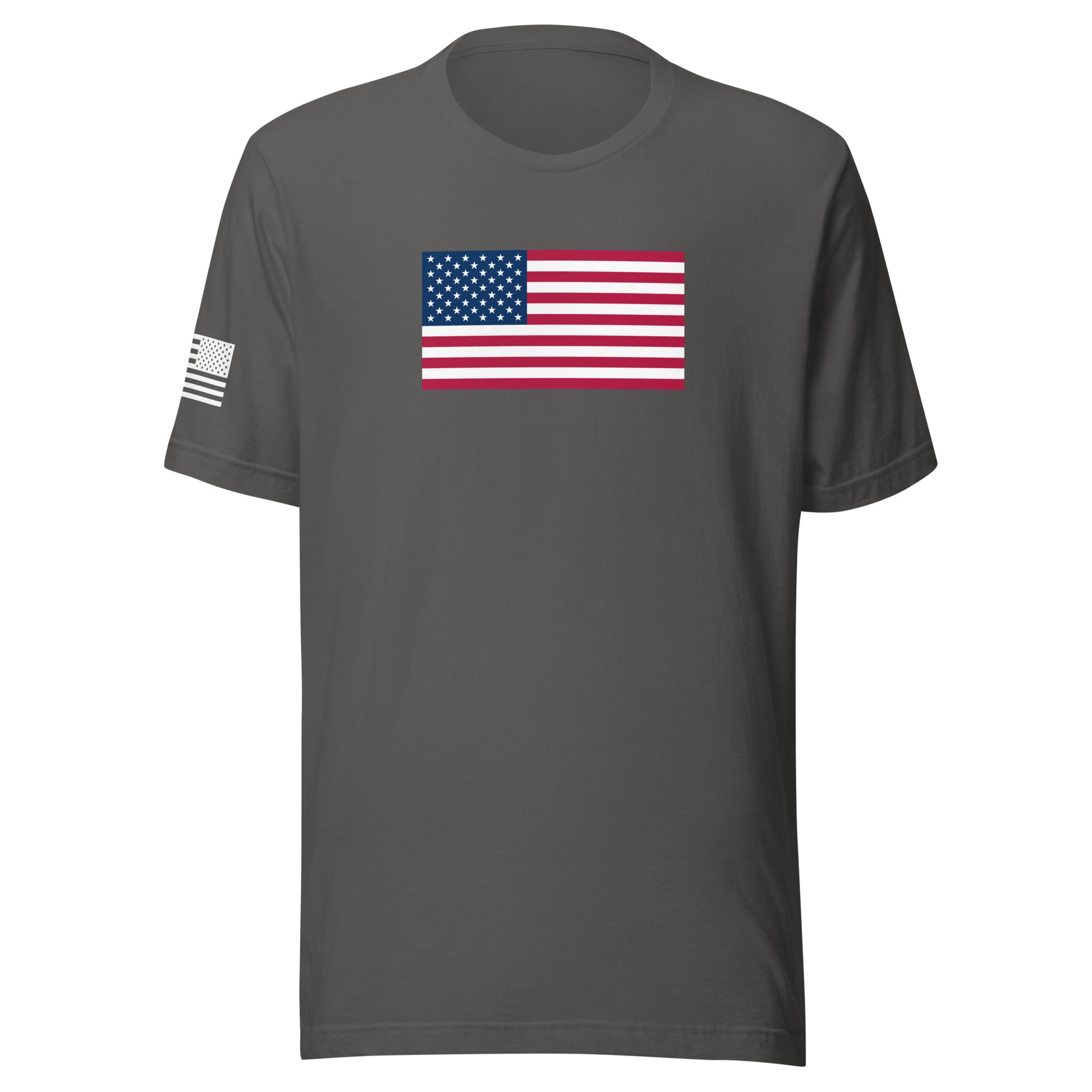 U.S. Flag | Short Sleeve Jersey T-Shirt | Bella + Canvas T-Shirt Gun Beaver Asphalt S 