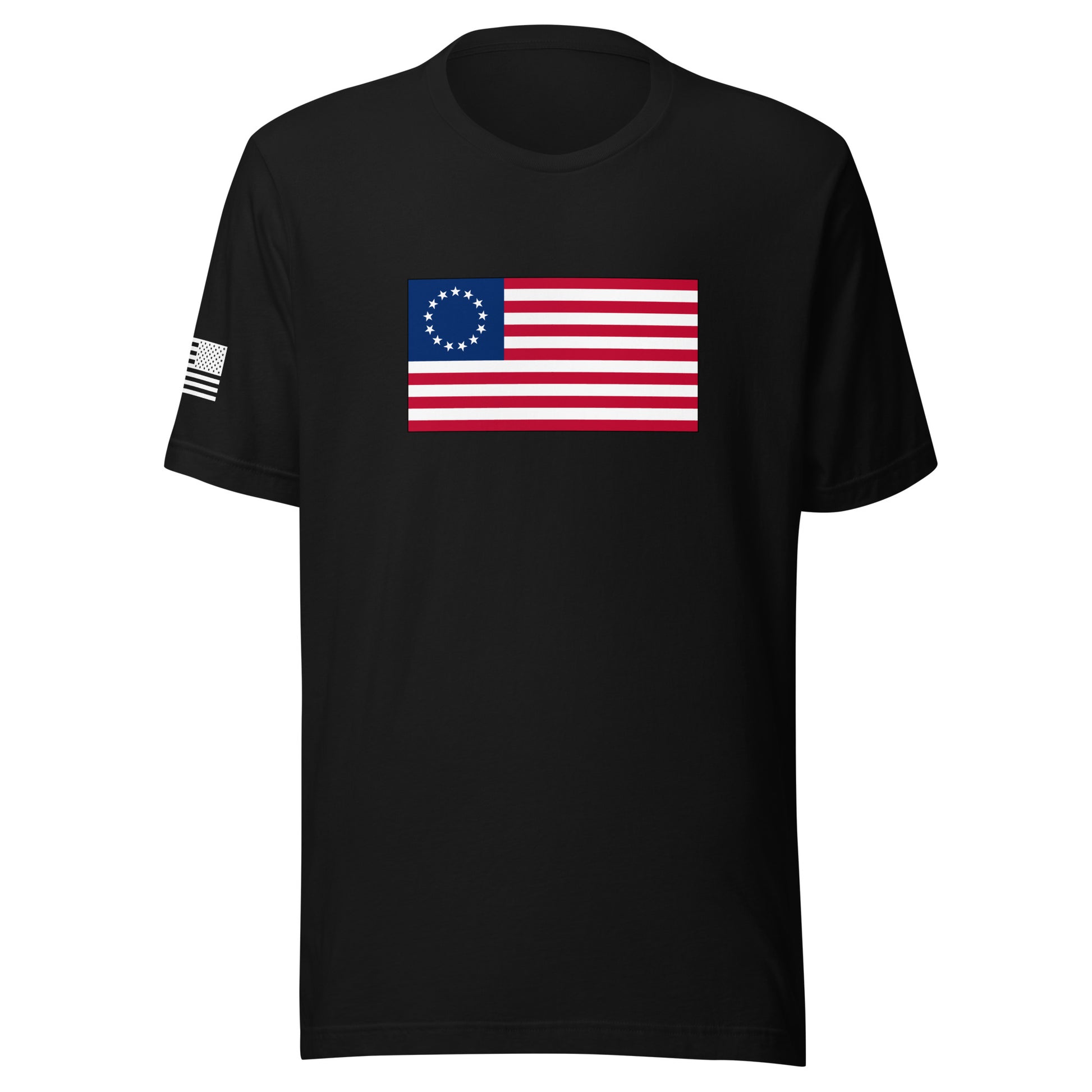 Betsy Ross Flag | Short Sleeve Jersey T-Shirt | Bella + Canvas T-Shirt Gun Beaver Black S 