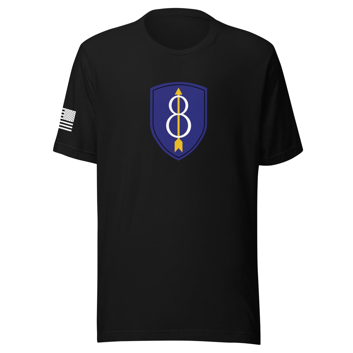 8th Infantry Division Insignia ("Pathfinder") | Short Sleeve Jersey T-Shirt | Bella + Canvas T-Shirt Gun Beaver Black S 