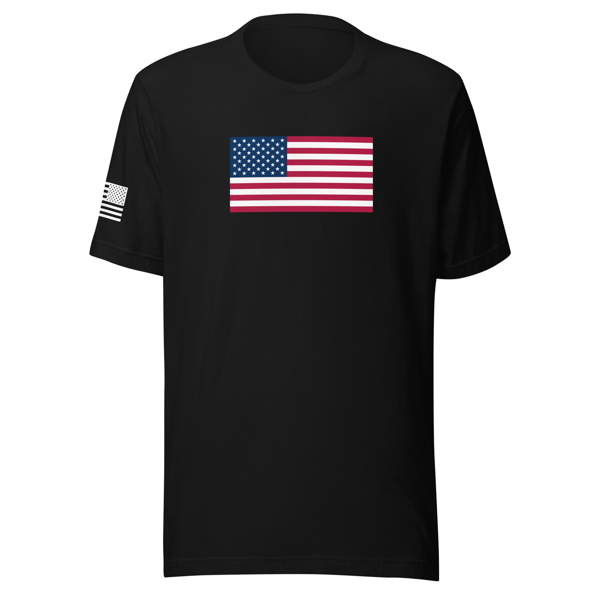 U.S. Flag | Short Sleeve Jersey T-Shirt | Bella + Canvas T-Shirt Gun Beaver Black S 