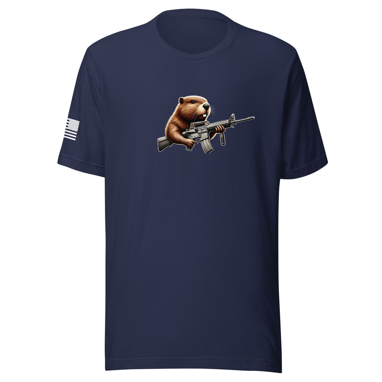 Gun Beaver Locked & Loaded | Short Sleeve Jersey T-Shirt | Bella + Canvas T-Shirt Gun Beaver Navy S 