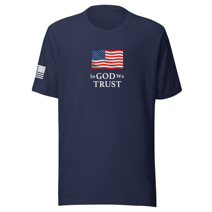 "In God We Trust" | Short Sleeve Jersey T-Shirt | Bella + Canvas T-Shirt Gun Beaver Navy S 