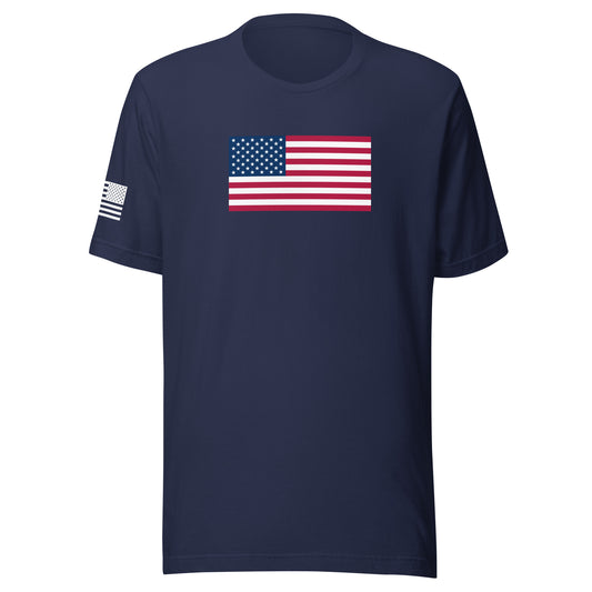 U.S. Flag | Short Sleeve Jersey T-Shirt | Bella + Canvas T-Shirt Gun Beaver Navy S 